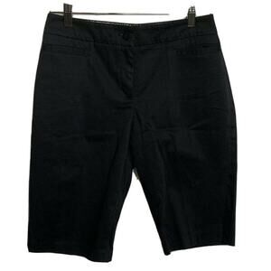 Claudia Ev Black Coin Pocket Bermuda shorts  sz 4 Cotton flat front summer